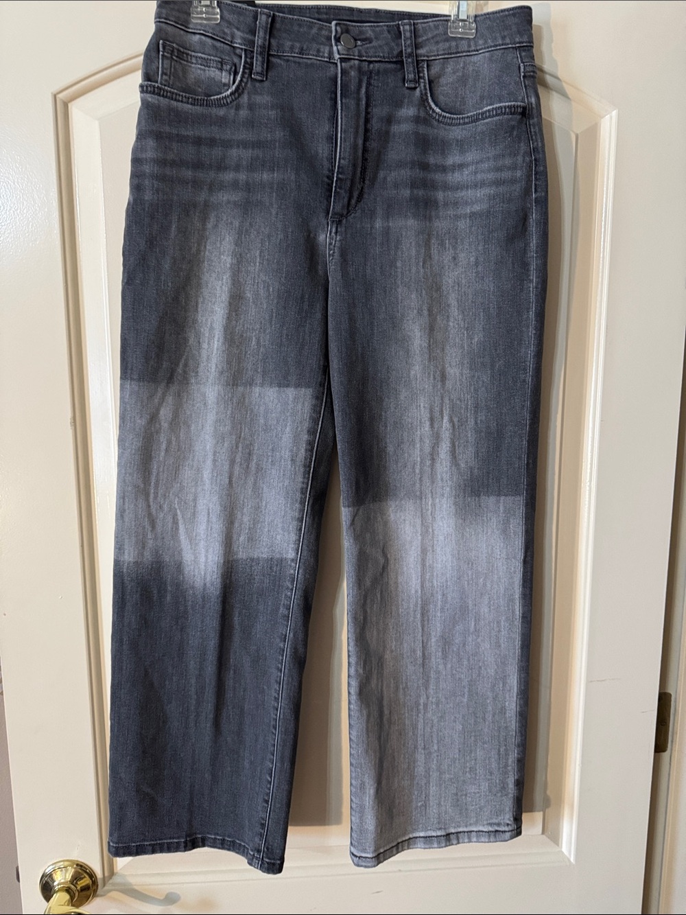 Joe’s Gray Two tone Denim Bentina Wide Leg Cropped Jean 28